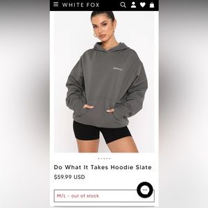 White fox Do What It Takes Hoodie - slate - M/L - NWOT